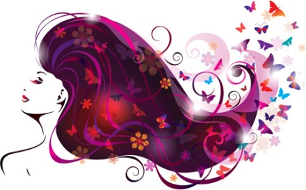 creative_floral_hair_with_woman_vector_543598